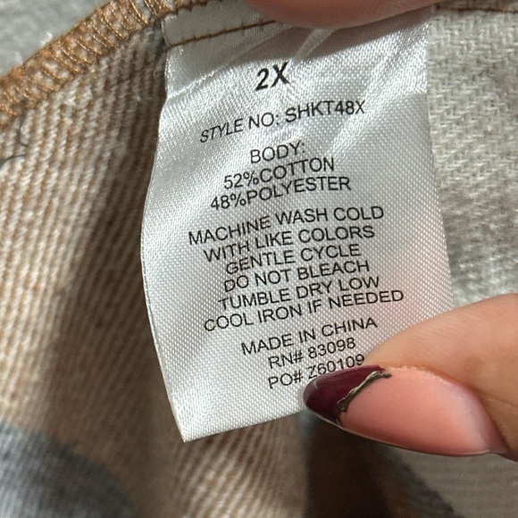 π Ci Sono Plaid Shacket Jacket XXL | Tan Cream Check | Soft Brushed Fall Layer π - Picture 4 of 7